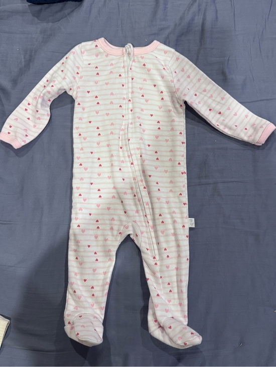 Duck Duck Goose Other - Pink Heart-Print Footed One-Piece for Babies